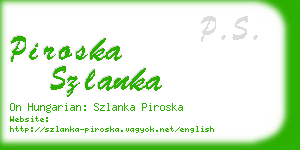 piroska szlanka business card